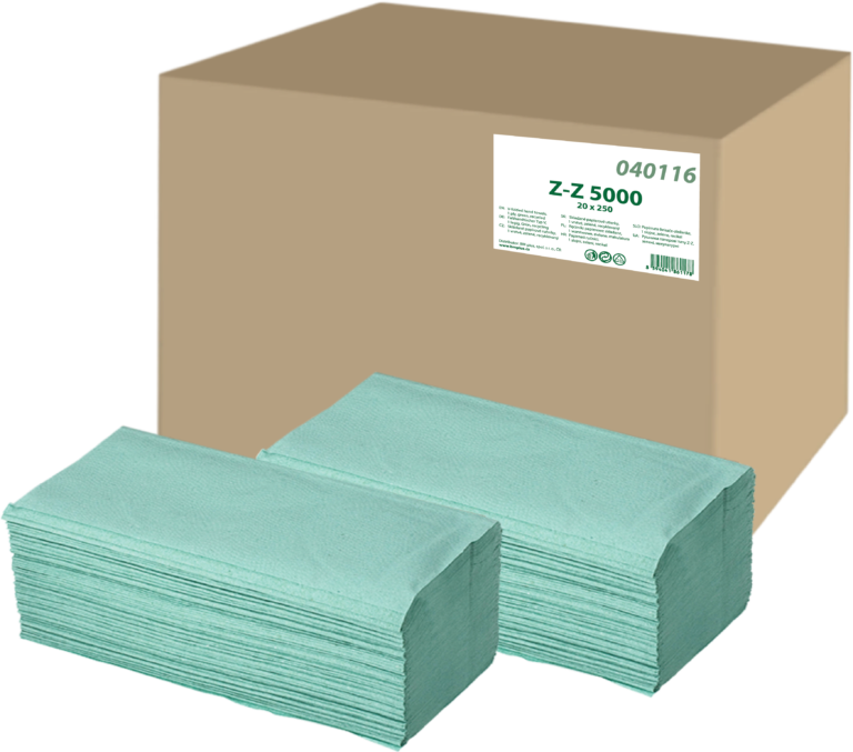PrimaSoft Papírové ručníky ZZ skládané zelené, 5000 ks