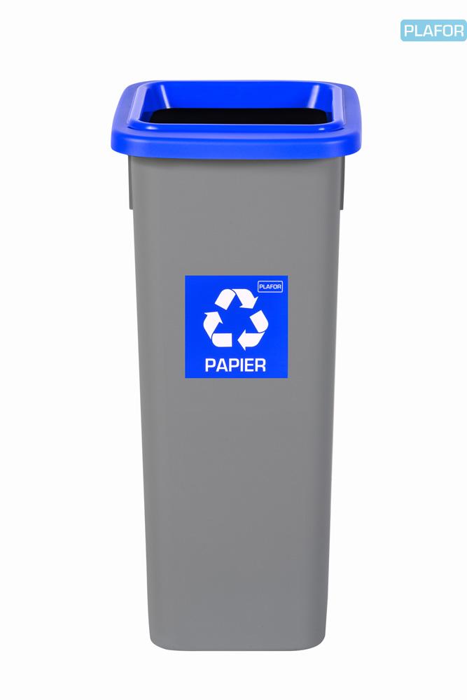 Odpadkový koš na tříděný odpad Fit Bin gray 20 l, modrý - papír