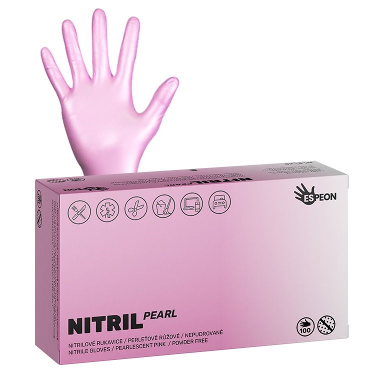 Mercator Nitrilové rukavice nepudrované růžové pink 100 ks