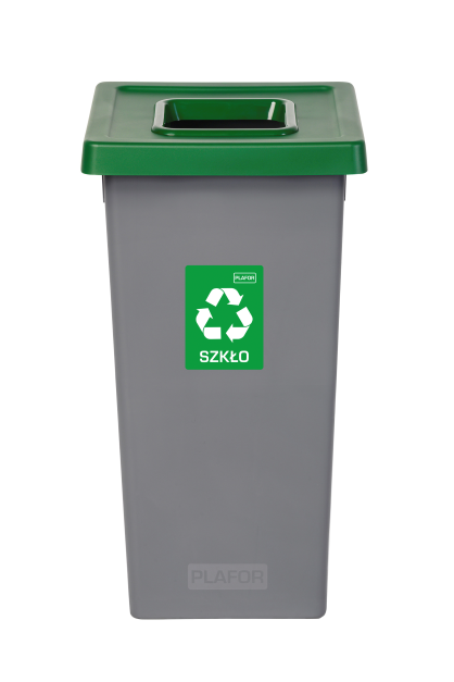 BAZAR - Odpadkový koš na tříděný odpad Fit Bin gray 75 l, zelený - sklo
