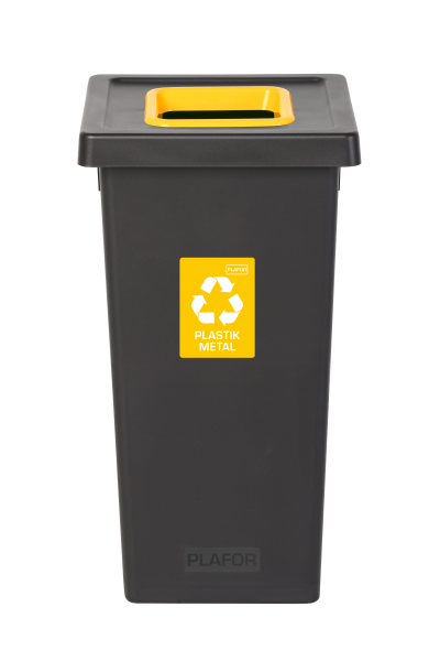 BAZAR - Odpadkový koš na tříděný odpad Fit Bin black 75 l, žlutý - plast