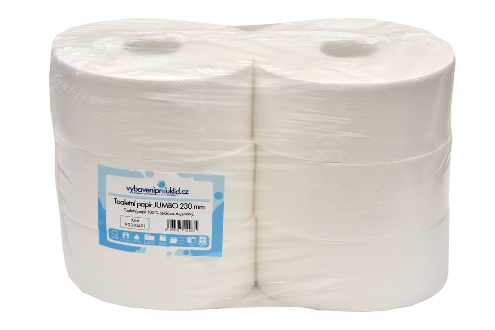 vybaveniprouklid.cz Jumbo toaletní papír 230 mm, 2 vrstvy, celulóza, návin 150 m - 6 ks