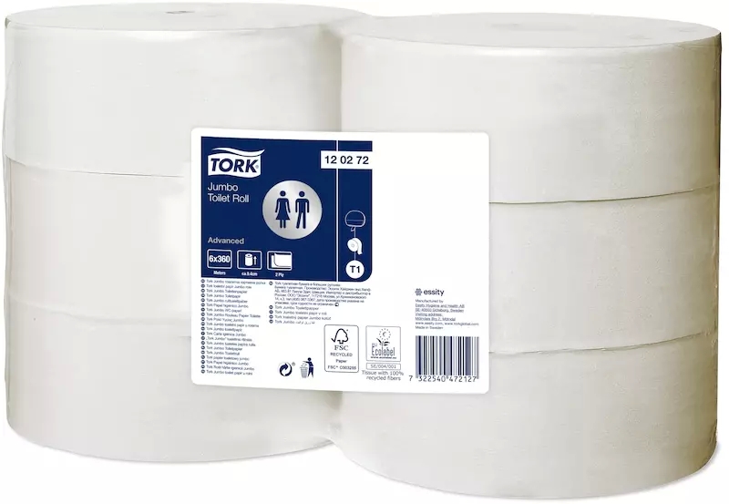 Tork 120272 Toaletní papír v roli Jumbo Advanced, maxi, 360 m, T1 - 6 ks