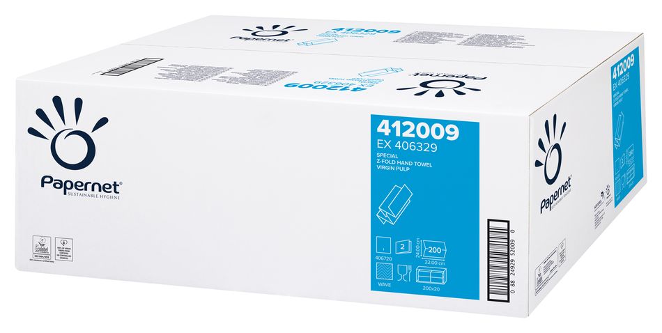 Papernet 416627 skládané papírové ručníky W, 2 vrstvy, celulóza - 3000 ks