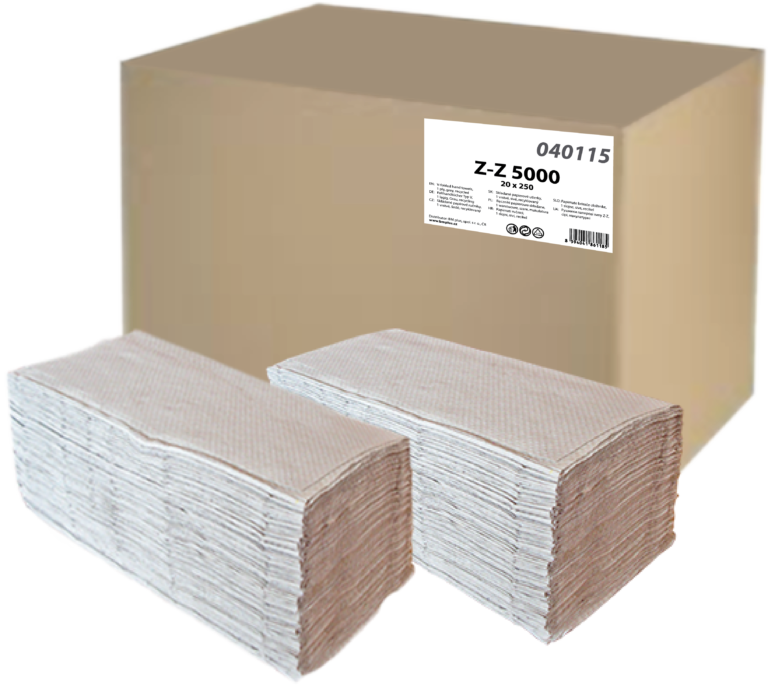 Papírové ručníky skládané ZZ, šedé, 5000 ks