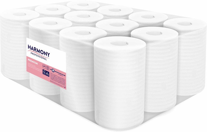 Harmony Professional Premium Midi Papírové ručníky 2 vrstvy bílé 12 ks
