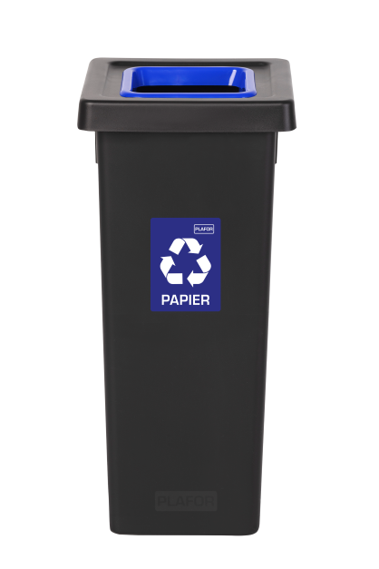 Odpadkový koš na tříděný odpad Fit Bin black 53 l, modrý - papír