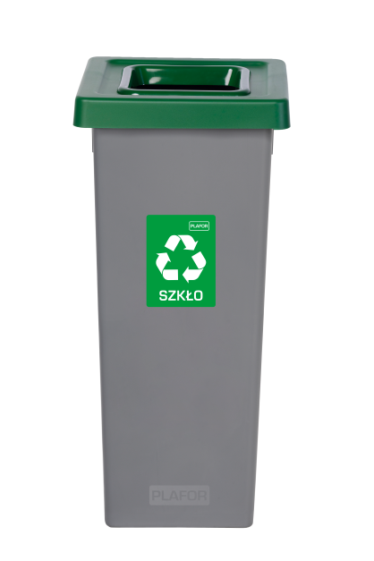 Odpadkový koš na tříděný odpad Fit Bin gray 53 l, zelený - sklo