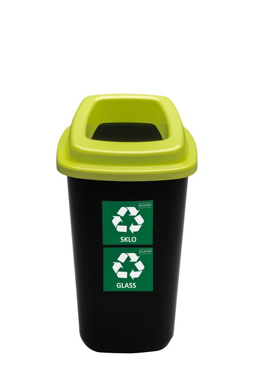 Plafor Odpadkový koš na tříděný odpad 28 l - zelený, sklo