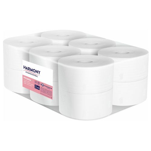 Harmony Professional Jumbo toaletní papír 190 mm, 2 vrstvy, 100 % celulóza, 12 ks