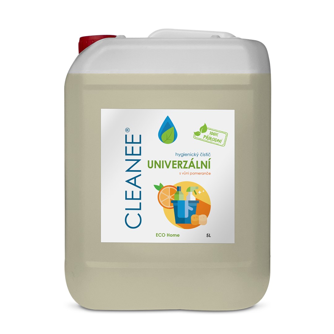 CLEANEE ECO přírodní hygienický čistič UNIVERZÁLNÍ s vůní POMERANČE 5 l