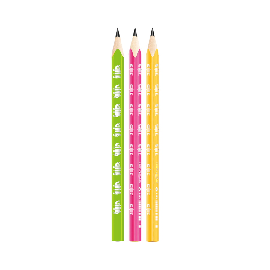 Grafitové tužky KEYROAD Neon Jumbo,trojhr.,HB, 6 ks