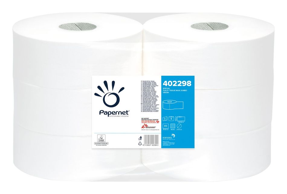Papernet toaletní papír Maxi Jumbo 270 mm, 2 vrstvy, celulóza, návin 247 m - 6 ks