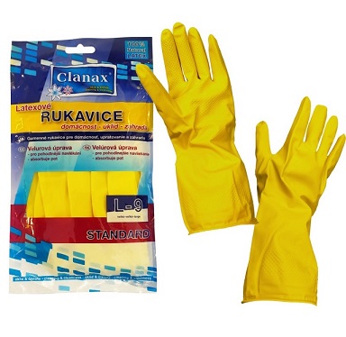 Clanax Standard latexové rukavice pro domácnost 1 pár