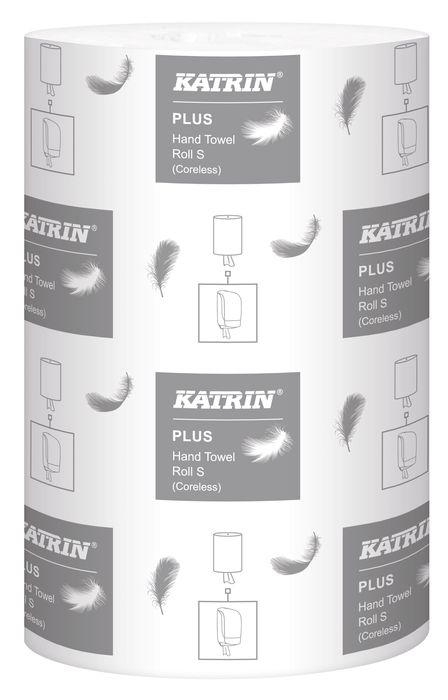 Papírové ručníky v roli KATRIN PLUS, 2 vrstvy, super bílé, 100% celulóza - 12 ks v balení