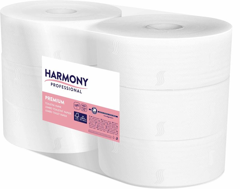 Harmony Professional Toaletní papír Jumbo 240 bílý, 2 vr., 6 ks v balení