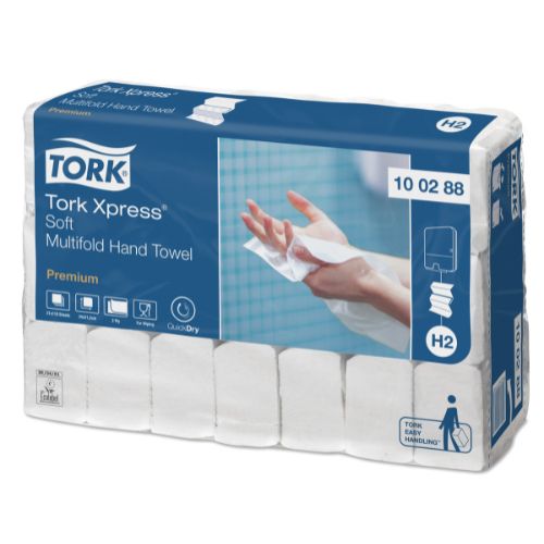 Tork 100288 Skládané papírové ručníky QuickDry, 2310 útržků, 2 vrstvy, bílé