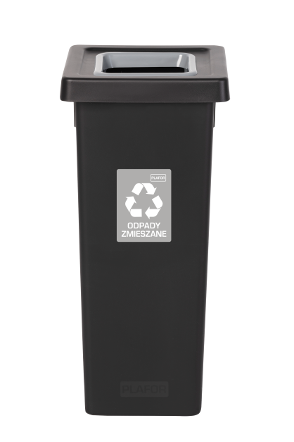 Odpadkový koš na tříděný odpad Fit Bin black 53 l, šedý - směsný odpad