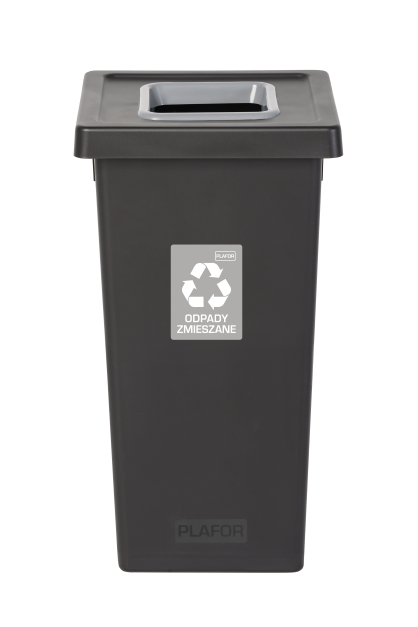 Odpadkový koš na tříděný odpad Fit Bin black 75 l, šedý - směsný odpad