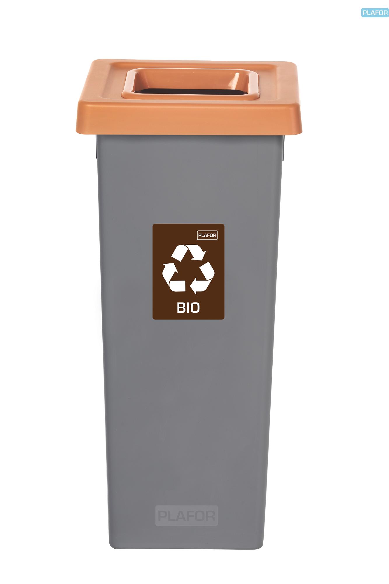 Odpadkový koš na tříděný odpad Fit Bin gray 53 l, hnědý - bio odpad
