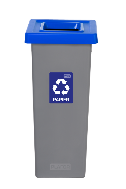 Odpadkový koš na tříděný odpad Fit Bin gray 53 l, modrý - papír