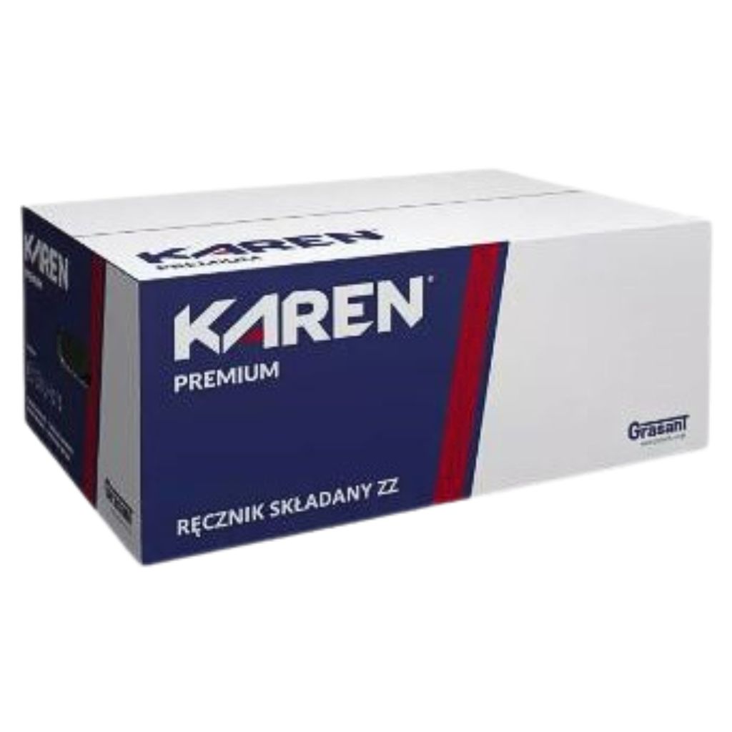 KAREN Premium Papírové ručníky ZZ bílé, 25x23, 2 vr, celulóza, 3000 ks