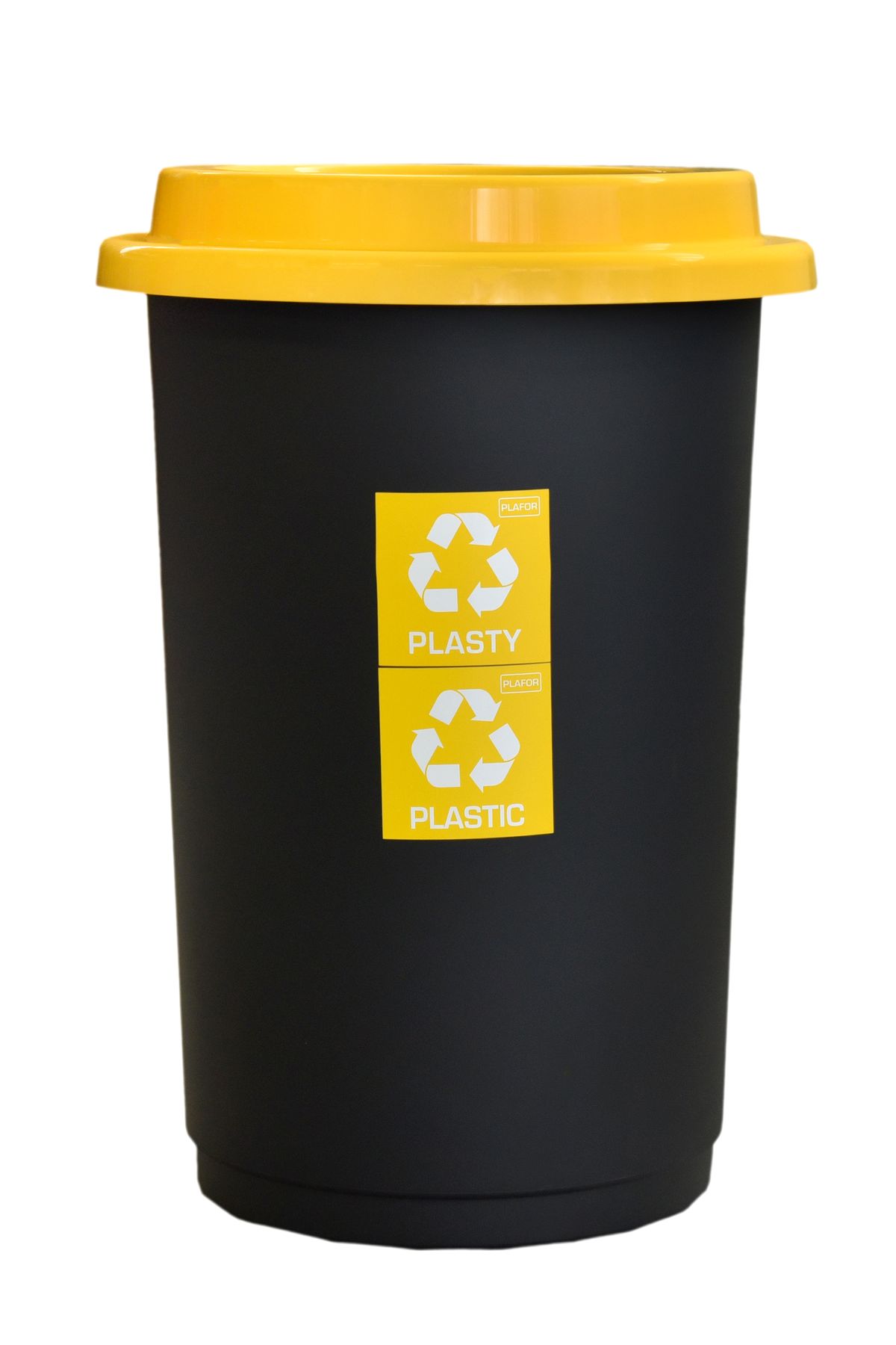 Odpadkový koš na tříděný odpad kulatý 50 l - žlutý