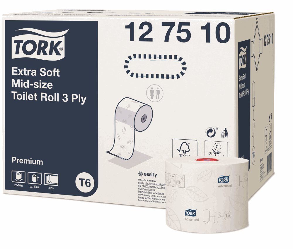 Tork 127510 Toaletní papír v roli Mid-size Premium, 70 m, T6, - 27 ks
