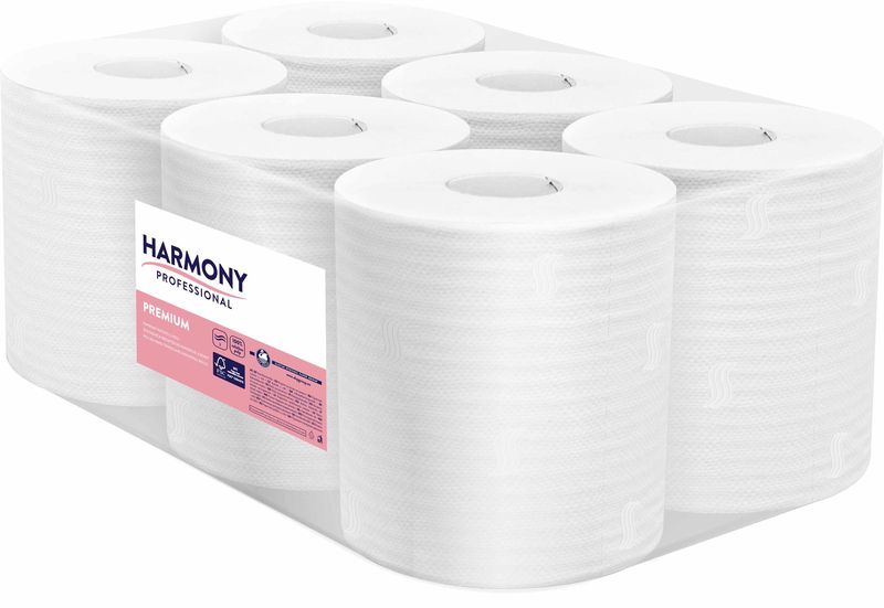 Harmony Professional Maxi Premium Papírové ručníky 2 vrstvy bílé 6 ks