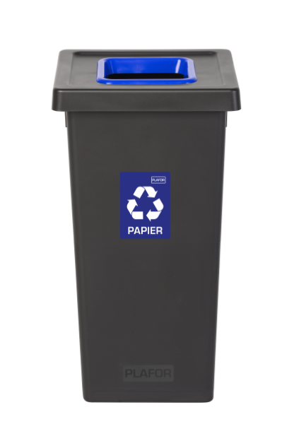 Odpadkový koš na tříděný odpad Fit Bin black 75 l, modrý - papír