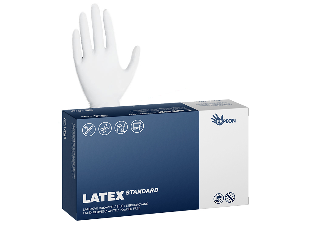 Rukavice úklidové jednorázové LATEX STANDARD nepudrované L