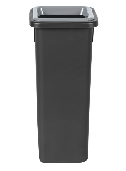 Odpadkový koš na tříděný odpad Fit Bin black 20 l, šedý - směsný odpad