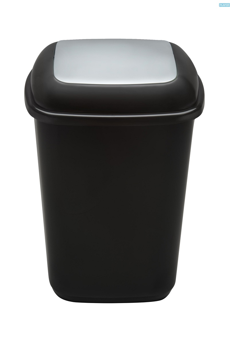 Odpadkový koš na tříděný odpad 28 l s víkem - šedý, směsný odpad