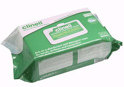 Clinell Universal Sanitizing zvlhčené dezinfekční utěrky 200 ks